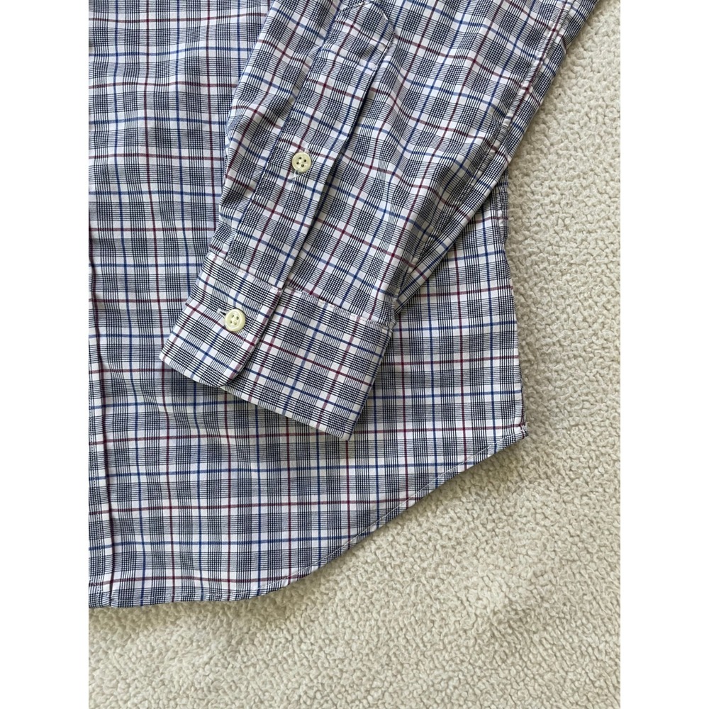 Ralph Lauren Mens Small Button Down Shirt Blue Plaid Slim Fit Performance Preppy - Picture 13 of 16